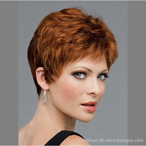 Aishili saffron yellow synthetic wig silky straight hair best selling female high quality wigs